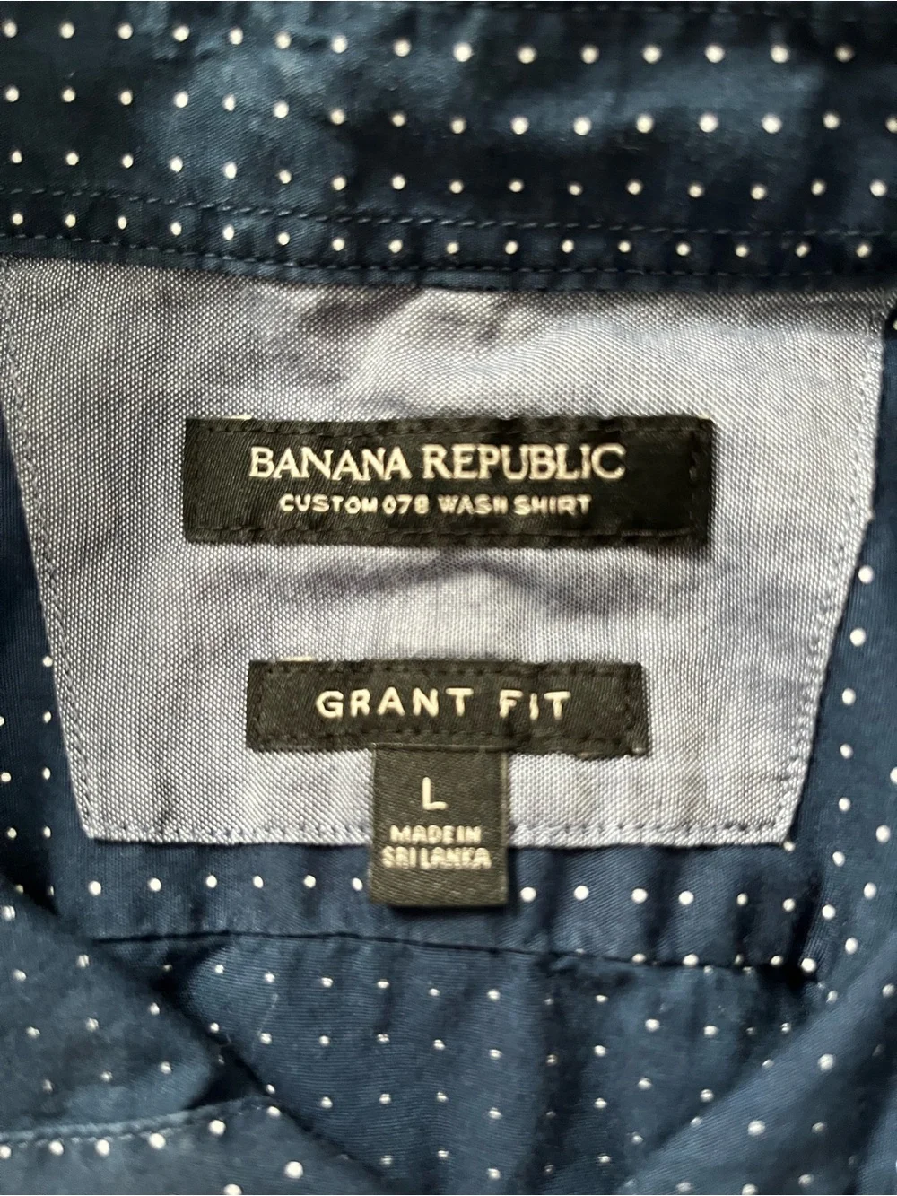 Banana Republic - Navy Microdot Button-Down Shirt - Men’s Size L